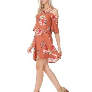 Floral Dress in the color Coral